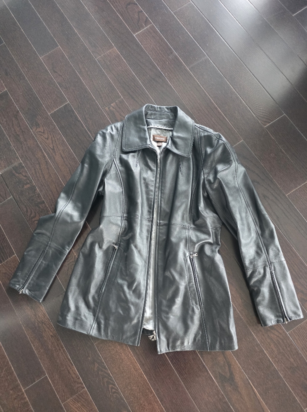 Danier Women's Black Leather Zip Jacket